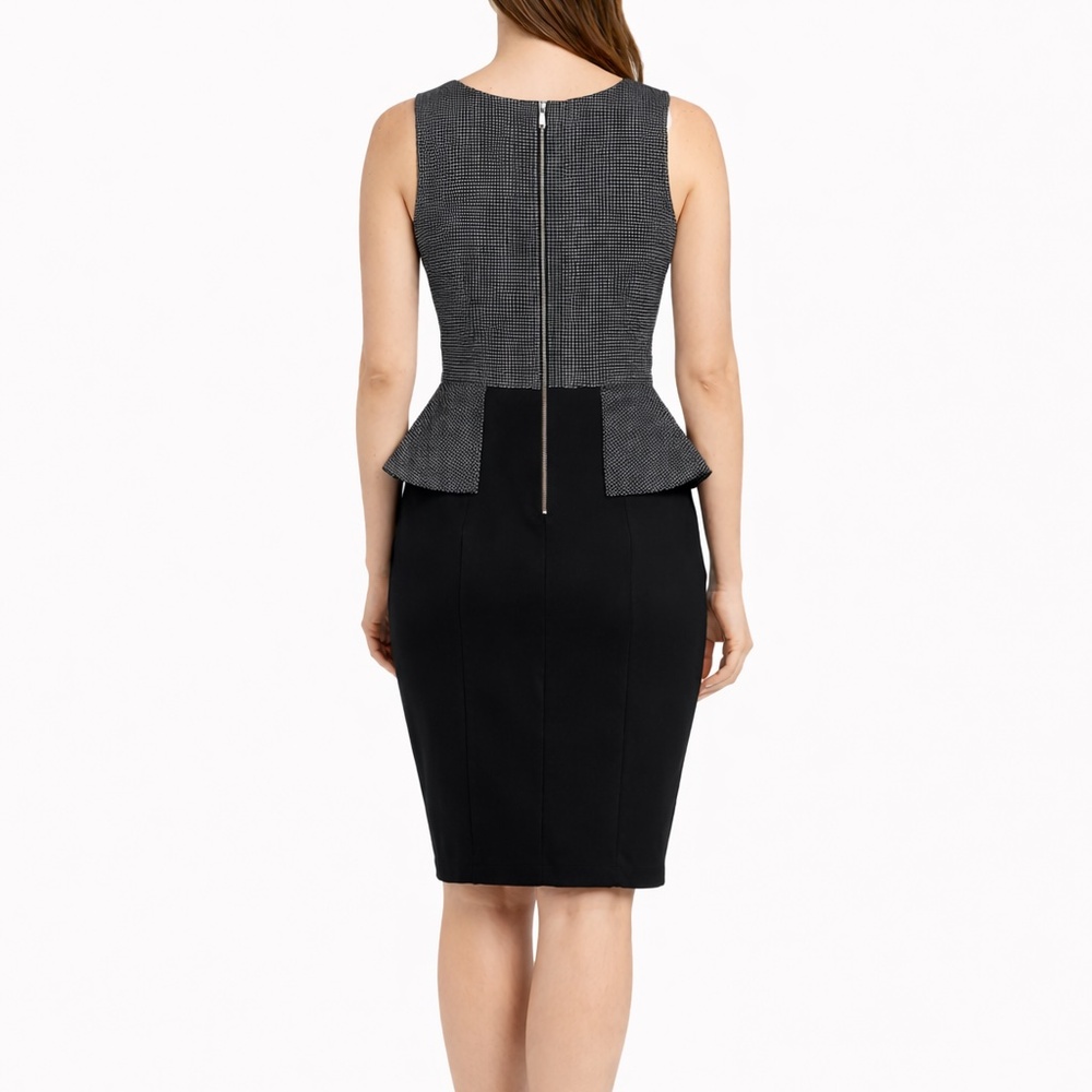 NWT XOXO Junior Sleeveless Peplum Dress in Black & White Size 13/14 - Picture 2 of 11